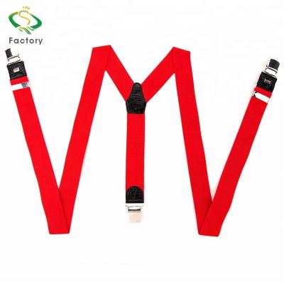 China Casual Luxury Adjustable Metal Clip Custom Printing Red High End Suspenders for sale