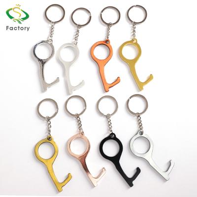 China KeyChains Amazon Hotline Products Zinc Alloy Metal Wall Key Holder No Touch Door Opener Keychains for sale