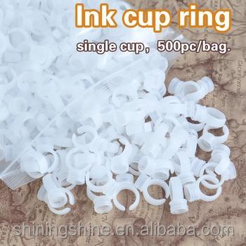 China Permanent Tattoo Ring Ink Tattoo Holder Cup Plastic Makeup Eyebrow Lip for sale