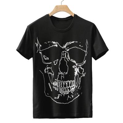 China Cheap Screen Printing Logo 95 Lycra Cotton 5 Color Men Skull Anti-Shrink Customized T-Shirt for sale