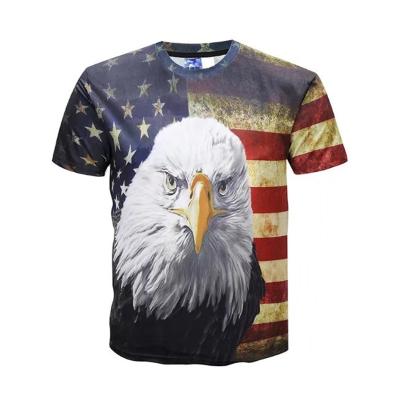 China 90% Polyester 10% Spandex Sublimation T Shirt America Anti Shrink 3d T-shirt Printed Animal T Shirt for sale