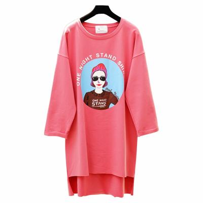 China Crop T-shirt pink ladies aplet anti-shrink oversized t-shirt for women for sale