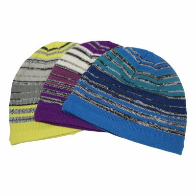 China JOINT Unisex Headwear Colorful Glow in the Dark Reflective Beanie Hat for sale