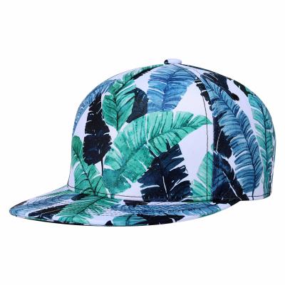 China JOINT Custom High Crown Printed Tropical Floral Paisley Hawaii Snapback Hat Design Edges 100 Polyester for sale