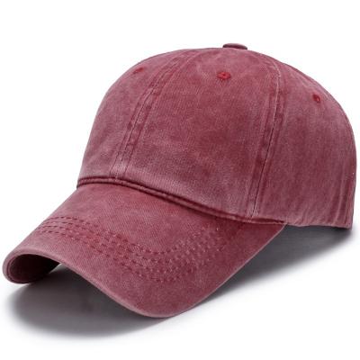 China D&Z JOINT Custom Red Distressed Blank Hats Embroidery Dad Hat With Stripe for sale