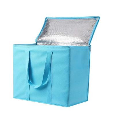 China Insulated 3 Pack Insulated Reusable Nonwoven Durable Extra Large Grocery Bag Food Delivery Bag for sale