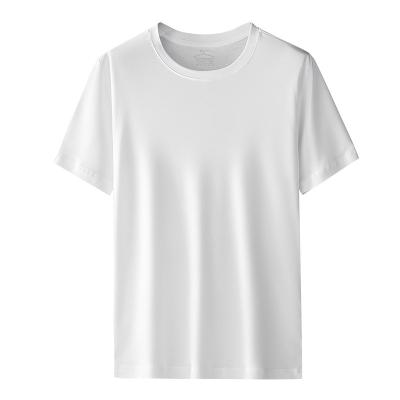 China Wholesale Anti-wrinkle F6 spring cotton men's short sleeve t-shirt / soft outer pure white base color summer water loose wear for sale