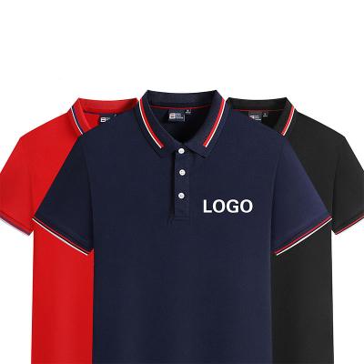 China Anti-wrinkle lapel polo short-sleeve advertising shirt group corporate cotton T-shirt workwear production logo printing word embroidery for sale