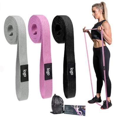 China Durable/Anti Slip Best Logo Fitness Exercise Loop Amazon Selling Custom Cotton Fabric Pull Up Long Resistance Bands Set for sale