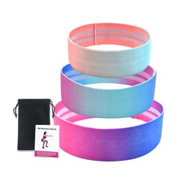 China Amazon Durable Hot Sale Multi Color Cotton Fabric Fitness Hip Yoga Loop Exercise Resistance Bands for sale