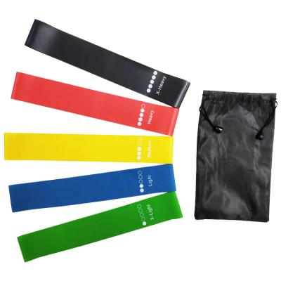 China Home Exercise Top Selling 5 Colors Mini Private Label Exercise Fitness Adjustable Rubber Resistance Bands for sale