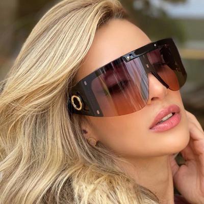 China Custom Wholesale Designer Gafas De Sol Oversized Sunglasses Classic Style One Piece Sun Glasses Fashion Sun Glasses Hot Sale Brand Designer for sale