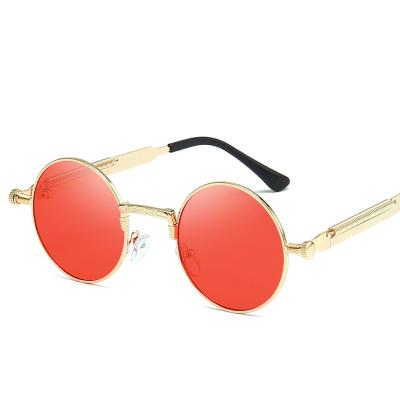 China 2020 Retro Fashion Sunglasses Vintage Spring Gold Metal Frame Sun Glasses Round Small Sunglasses for sale