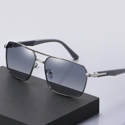 China Fashion Sunglasses Men's Sun Glass Twin Rays Metal Frame Driving Sunglasses Custom 400 Logo Polarized UV for sale