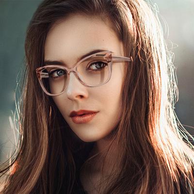 China Blue Light Blocking Men Women Glasses Frame TR90 Light Glasses Cat Eye Optical Gaming Anti Eyestrain Vintage Retro for sale