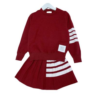 China Anti-pilling Children Clothes Girls Clothing Pullover 65%Cashmere+35%Cotton Sweater Tops And Skirt Sets Kids Sweaters For Spring Autumn for sale