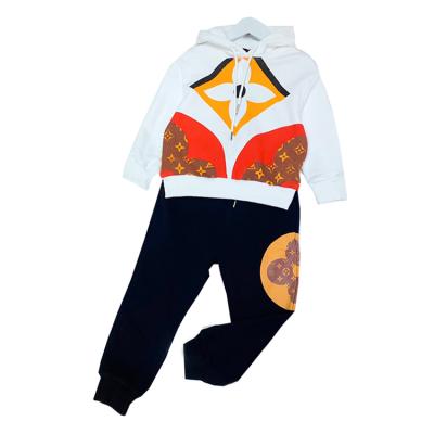 China Casual Spring Autumn Kids Clothing Set with Pullover Hooded Sweatshirt and Sweatpants Girls Cotton Children Casual Clothes for sale