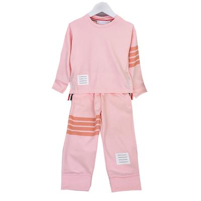 China Soft Girls Clothing Set Cotton Long Sleeve Shirt And Pants Kids Pajamas Kids Sleepwear Set For Spring, Fall, Winter for sale