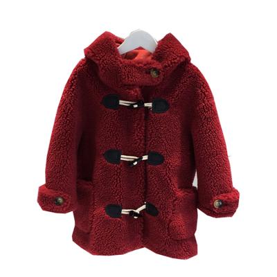 China Anti-Wrinkle Windproof Kids Wear Long Hooded Shearling Coats Girls Warm Outerwear Soft Jackets Kids Anorak For Spring Autumn Winter for sale