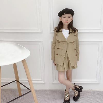 China Anti-wrinkle Kids Jackets Girls Coats Kids Outerwear Double Breasted Buttons Anorak Waterproof Kids Wear Windproof Coats for sale