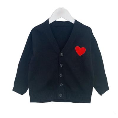 China Breathable Spring Autumn Kids Sweaters Girls Long Sleeve Single Breasted Cardigan Boys Knitwear With Heart Cotton Soft Kids Casual Wear for sale