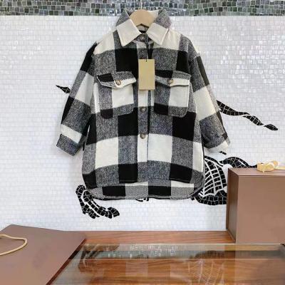 China Anti-pilling Kids Casual Long Sleeve 100% Classic Single Breasted Cotton Dress Shirt Plaid Check Boys Girls Shirts Children Kids Wear Large for sale