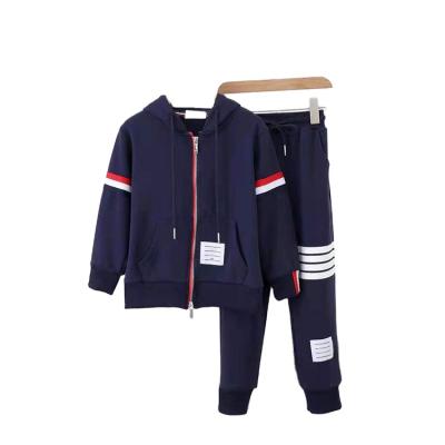 China Parent-Child Matching Casual Family Clothing Full-Zip Jackets and Hooded Jogger Pants Set Kids Sport Suits Cotton Tracksuits for sale