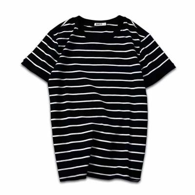 China 2021 QUICK DRY Wholesale Custom T-shirt Sports Stripe Polyester T-shirt Plus Size Men T Shirt for sale