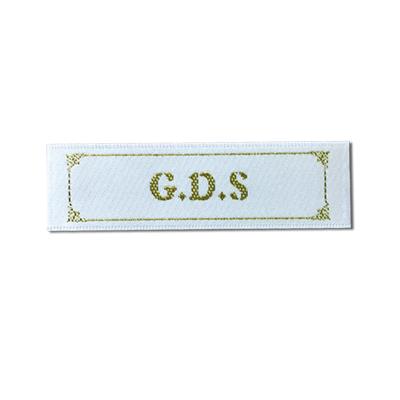 China Hot Sale End Ply Washable Satin Woven Labels For Clothing Dress Hoodie Labels Apparel Label for sale