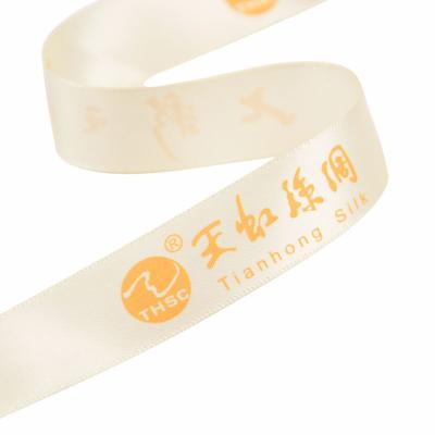 China Washable Ribbon Pure Colors Double Faced Soft Smooth Customized Printed Logo Ribbon Satin Tape à venda