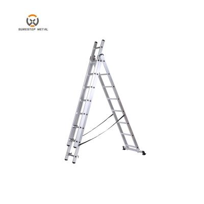 China Folding Ladders Low Price Guaranteed Quality Aluminum Triple Extension Ladders for sale