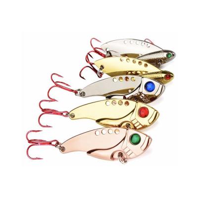 China Outdoor Chinese Professional Fishing Activity Treble Hook Attached Lure VIB Lure Metal Artificial Fishing Lures for sale