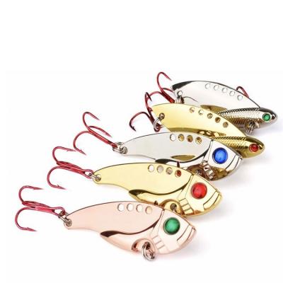 China Wholesale High Grade Vivid Swimming 3D Crystal Eye Action 5 Color Switch Swimbait Vib Lure Metal Building Fishing Lures for sale