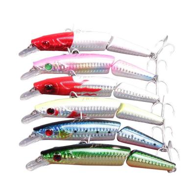 China Coloful Outdoor Hot Selling Double Joint Activity Fishing Lures Hard Bait Plastic Fishing Lures for sale