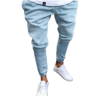 China Wrinkle Waistband Normal Elastic Men's Jeans Breathable Factory Direct Sale for sale