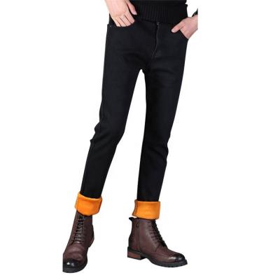 China OEM Men's Jeans Waterproof Slim Fit Woolly Jeans Long Keep Warm Woolly Pants In The Winter for sale