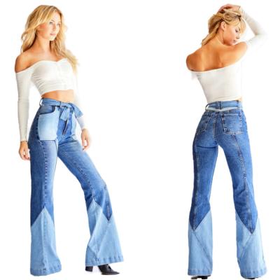 China Factory Wholesale Custom Fashion Breathable Ladies Denim Rocket Pants Patchwork Women High Quality Jeans for sale