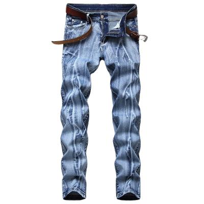 China 2021 White Men's Nostalgic Pants Breathable Straight-Leg Light Color Mens Stretch Jeans Customized Plus Size Culotte Jeans for sale