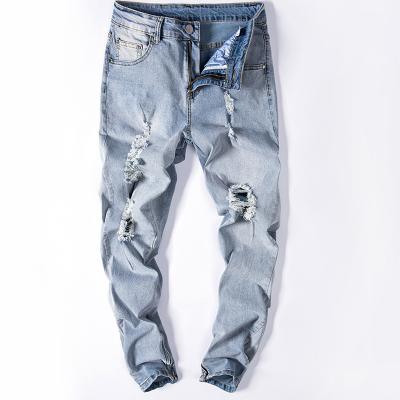 China China Factory Custom Made Skinny Breathable Ripped Jeans Wholesale Made High Quality Plus Size Jeans Men for sale