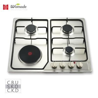 China Hotel Gas-Electric Gas 3 Burner Hot Plate 1 Built-in Multifunctional Hob for sale