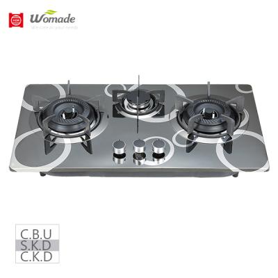 China Stainless Steel Gas Hob Household 71cm Width With Control Panel 3 Burner Front Cheap Price Gas Hob for sale