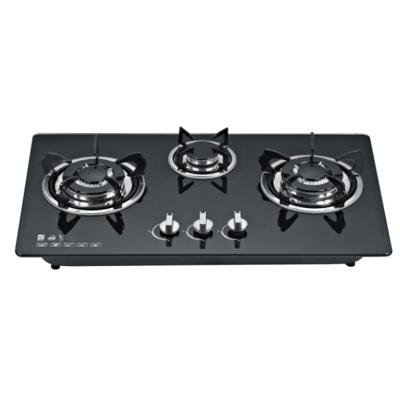 China Household Factory Supplying SABAF Powerful Triple Ring Burner Gas Cooker Stove Cheap Price Three Burner Gas Hob for sale