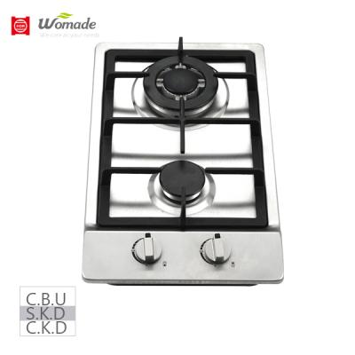 China Hot Sale Household 2 Burner S.S Top Build In Small Hobs Au Gas Hobs LPG/NG Kitchen Gas Hob for sale