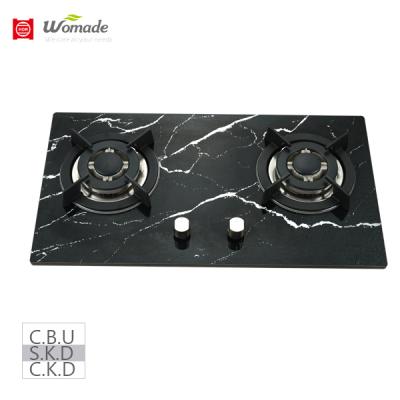 China Hotel China Factory Marble 2 Burner Gas Glass Build In Hobs Cylinder Cooketops for sale