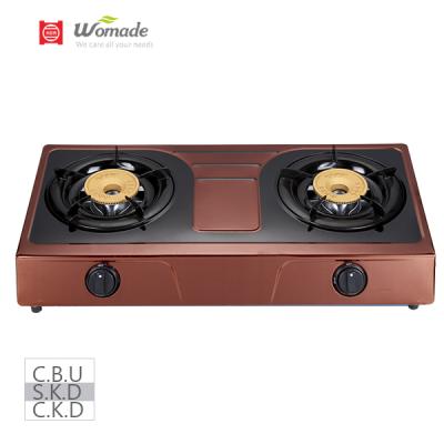 China Gascookerfactories beautiful hotel 2 burner gas stove color s.s stove cooketops good quality gas cooker good prices for sale