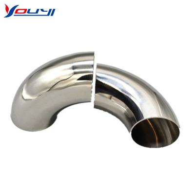 China Pipe Lines Connect SUS304 Stainless Steel Fittings BW LR Butt Weld Radius 90 Degree sch10 sch40 Along Seamless SS Elbow for sale