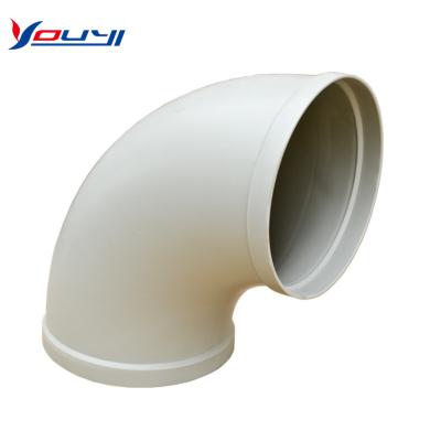 China Pipe Lines Connect PVC Plastic Press Fitting 90 45 180 Degree Bend Welded Butt-Welded Conduit Elbows for sale