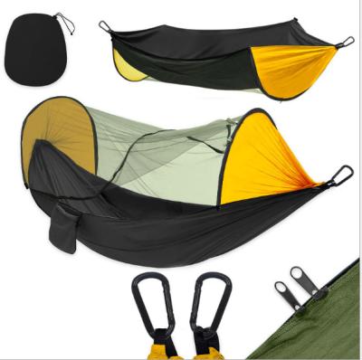 China Adult Outdoor Automatic Double Camping Parachute Cloth Nylon Mosquito Net Hammock for sale