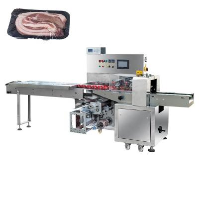 China Food Meat Shrink Wrap Packaging Automatic Beef Stretch Film Plastic Food Cling Wrapping Machine for sale