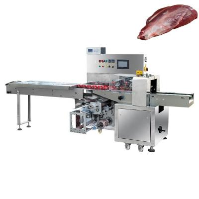 China Automatic Food Beef Fruit Vegetable Food Meat Tray Packing Machine Plastic Wrap Packing Machine For Sale for sale